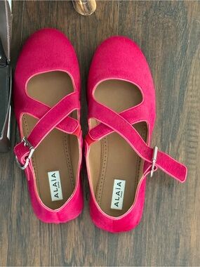 Alaïa Pink Mary Jane Flats
